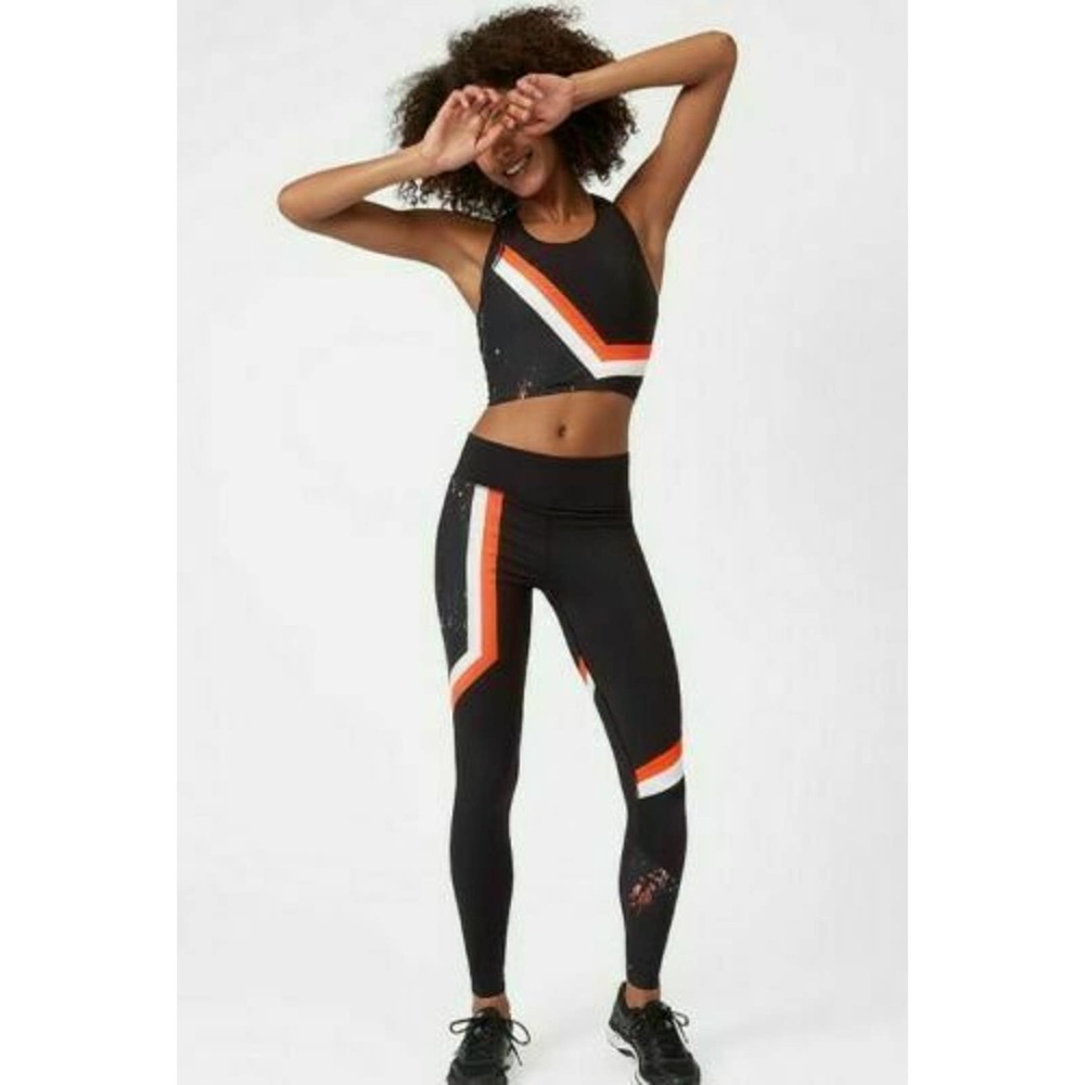 Sweaty Betty Black and Orange Leggings